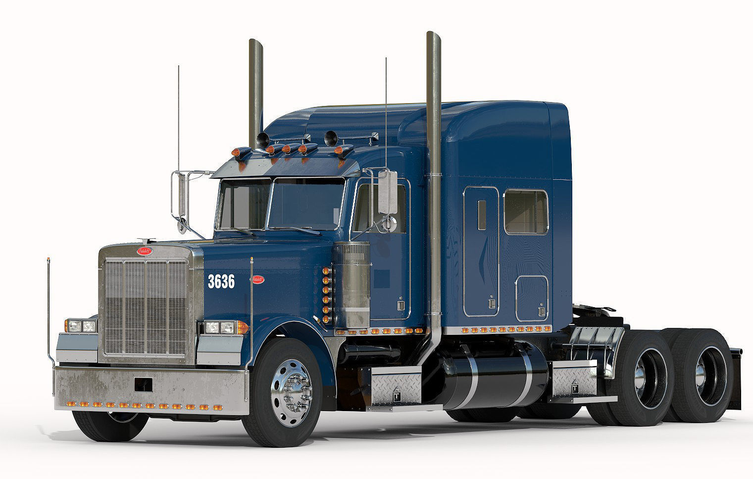 Peterbilt 379 Pack with interior  hquality 3D Model Collection_38