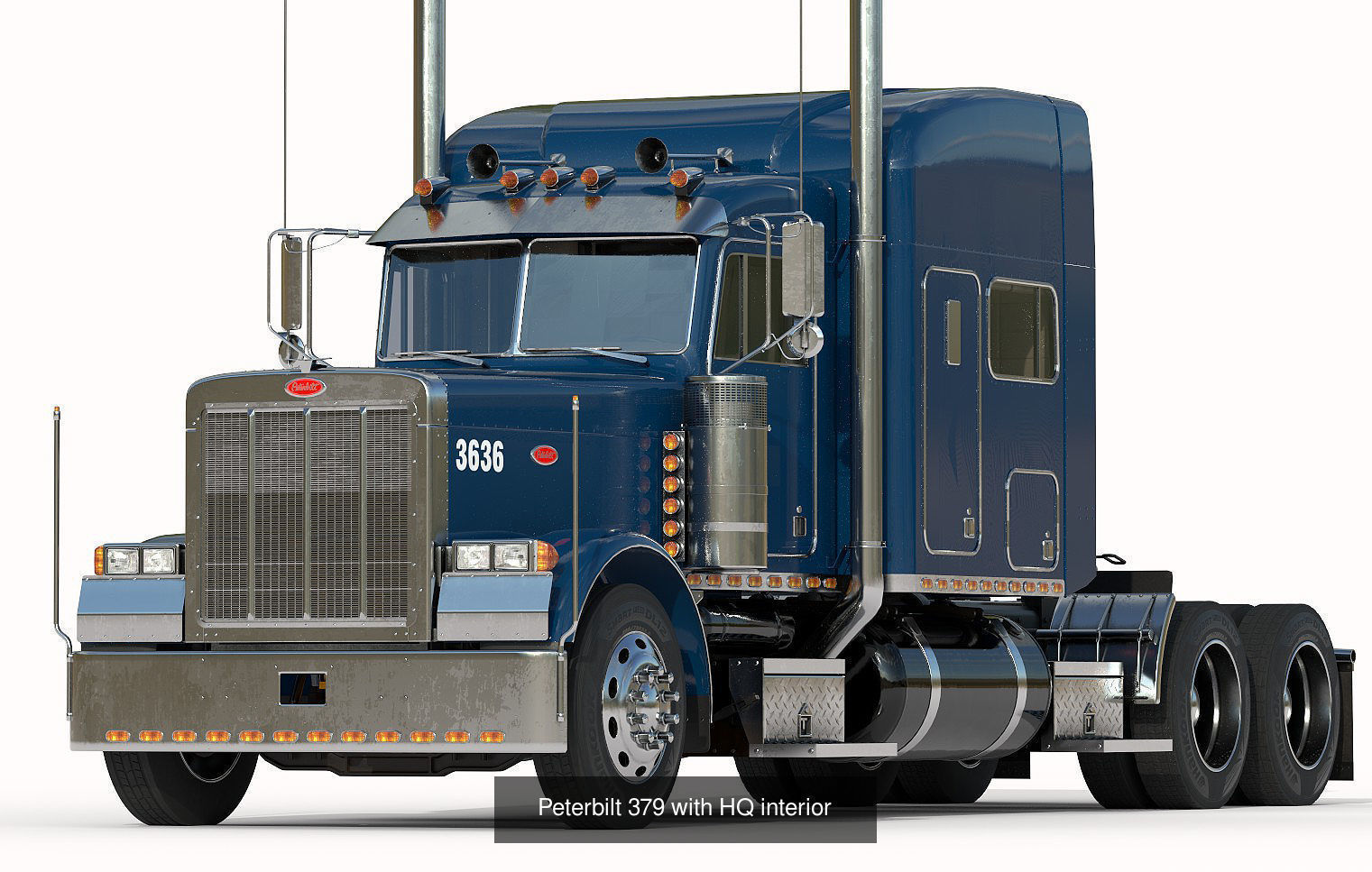 Peterbilt 379 Pack with interior  hquality 3D Model Collection_5