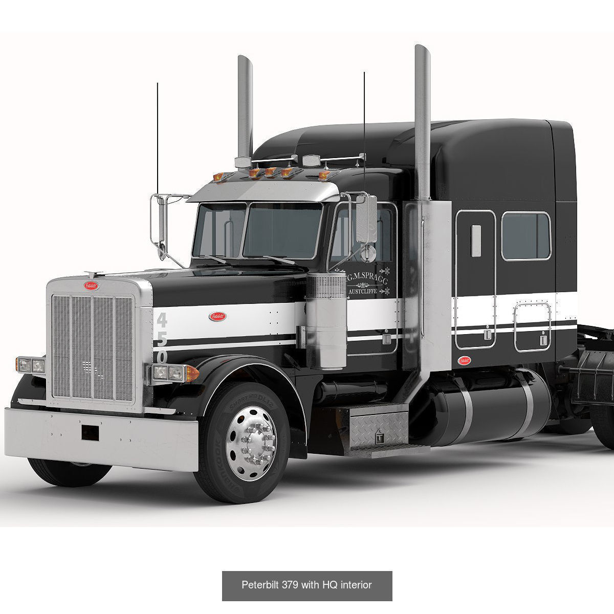 Peterbilt 379 Pack with interior  hquality 3D Model Collection_4