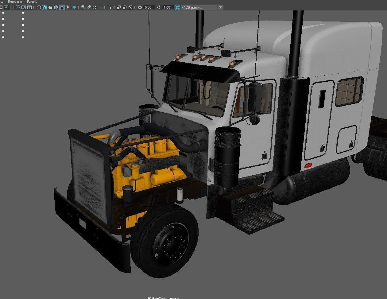 Peterbilt 379 Pack with interior  hquality 3D Model Collection_33