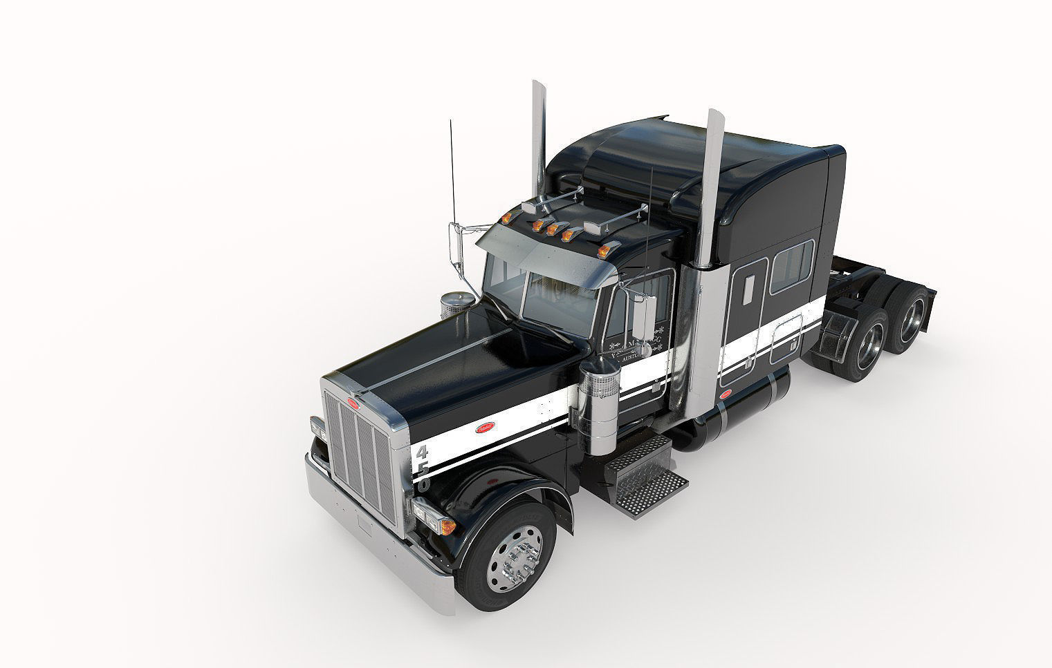 Peterbilt 379 Pack with interior  hquality 3D Model Collection_12
