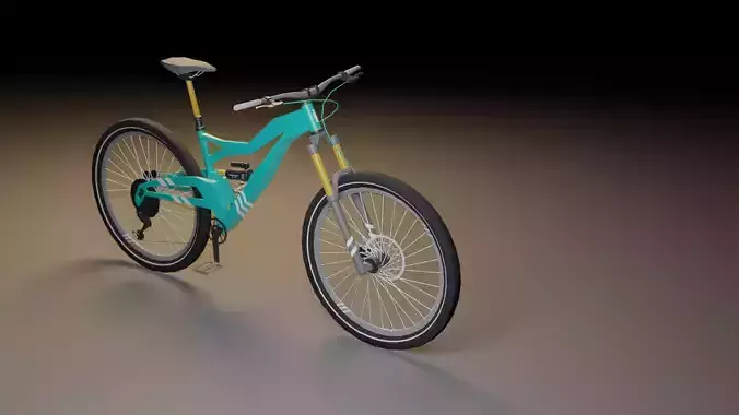 Full Suspension Mountain Bike - Low Poly