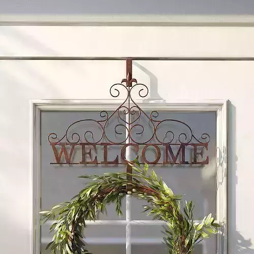 Brown Rustic Welcome Wreath Hanging Accessory