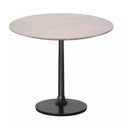 Nero 36 Brown Marble Dining Table with Matte Black Base