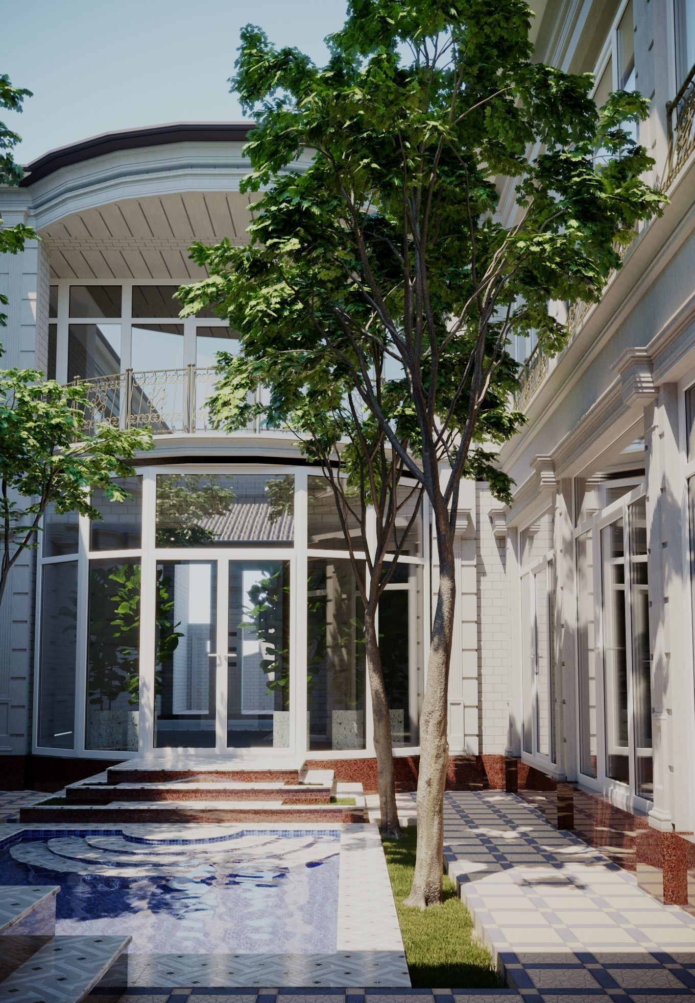 Exterior House Low-poly 3D model_6