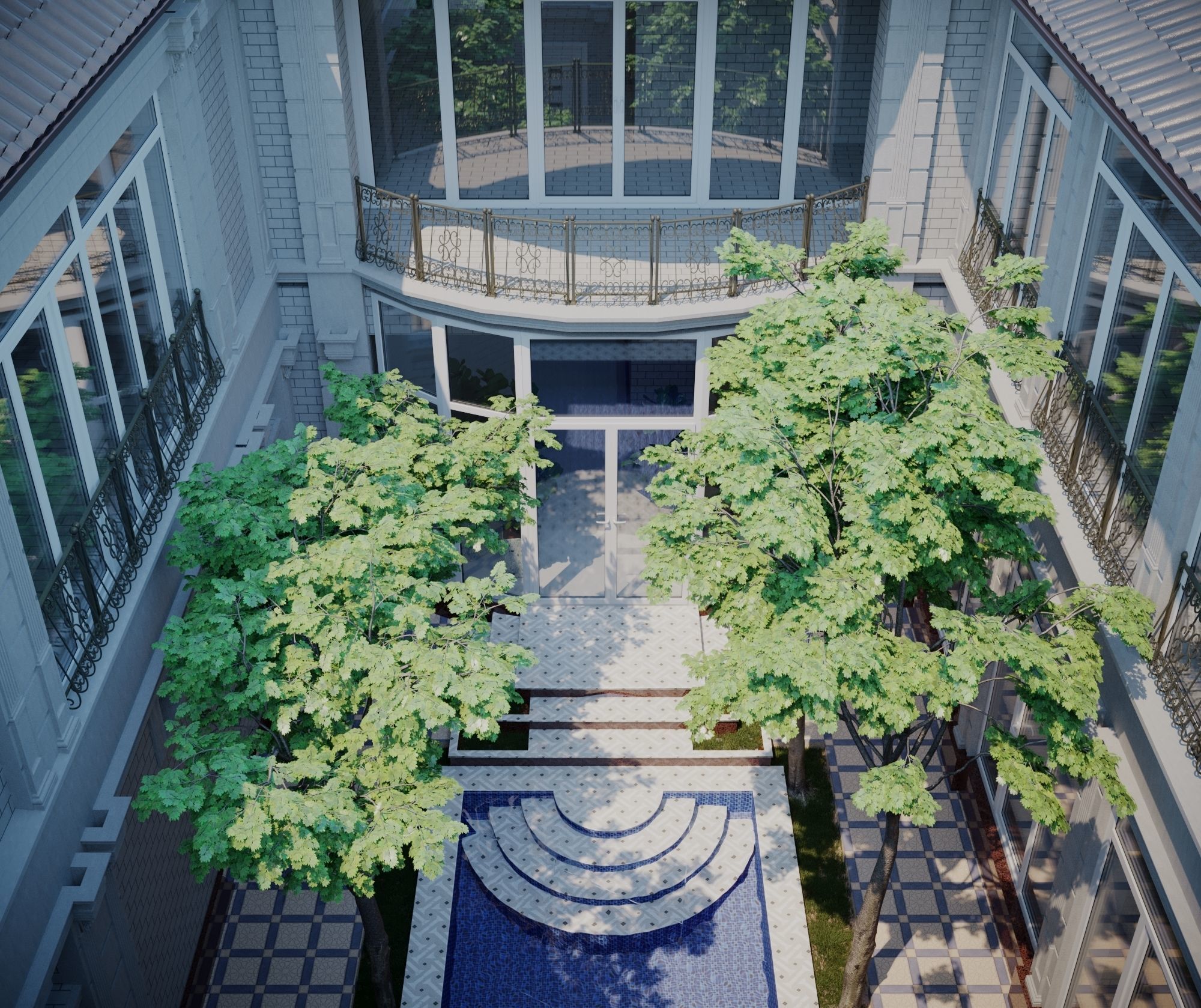 Exterior House Low-poly 3D model_4