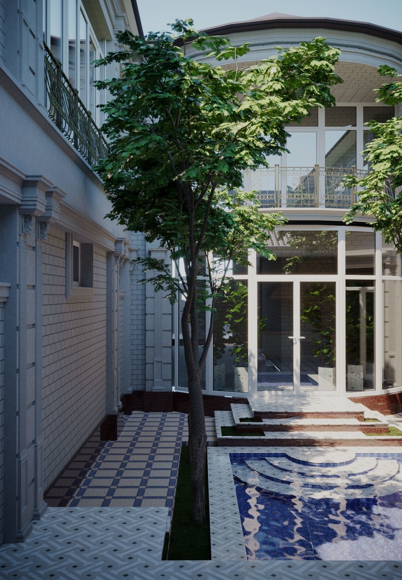 Exterior House Low-poly 3D model_5