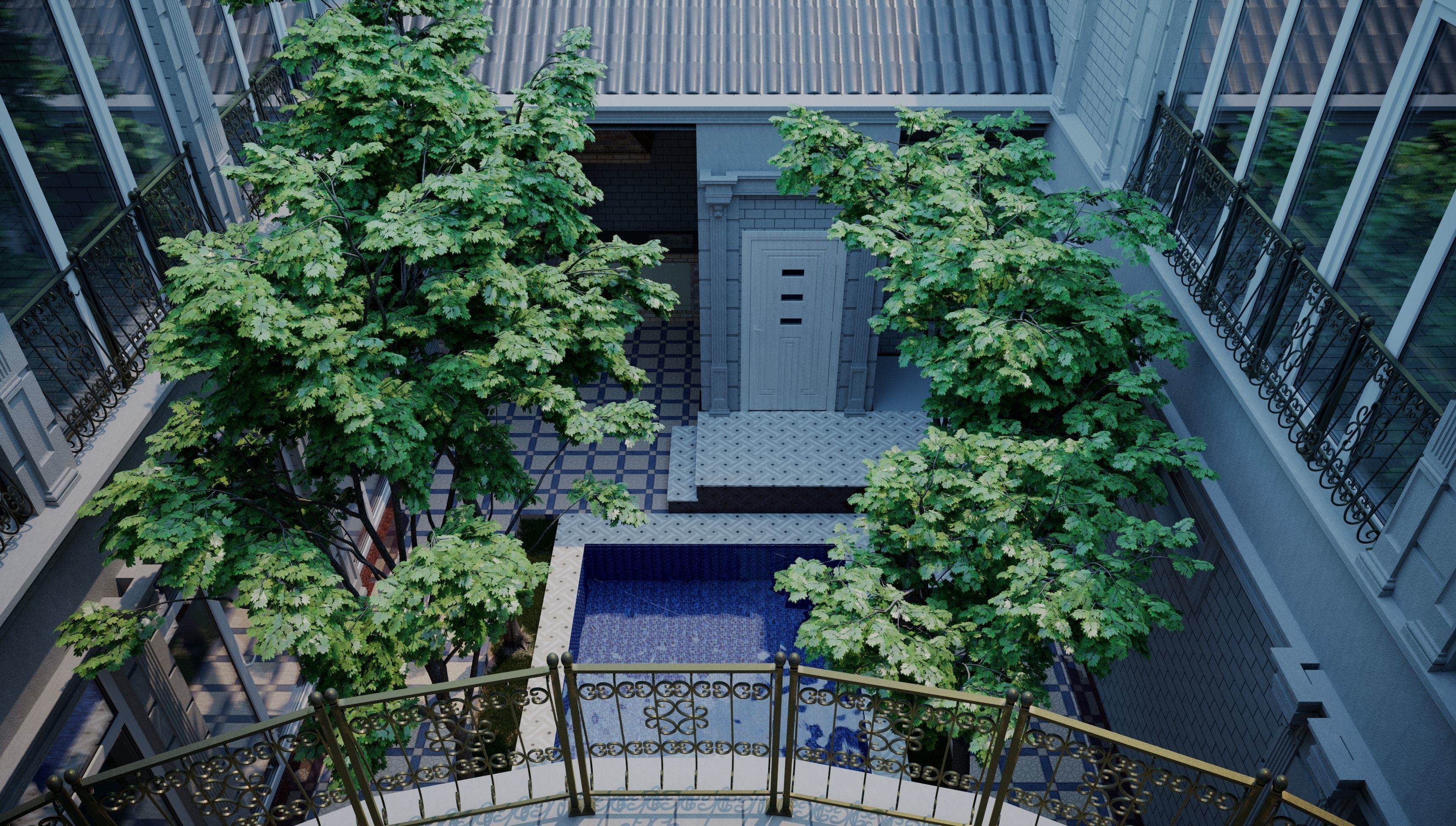 Exterior House Low-poly 3D model_7