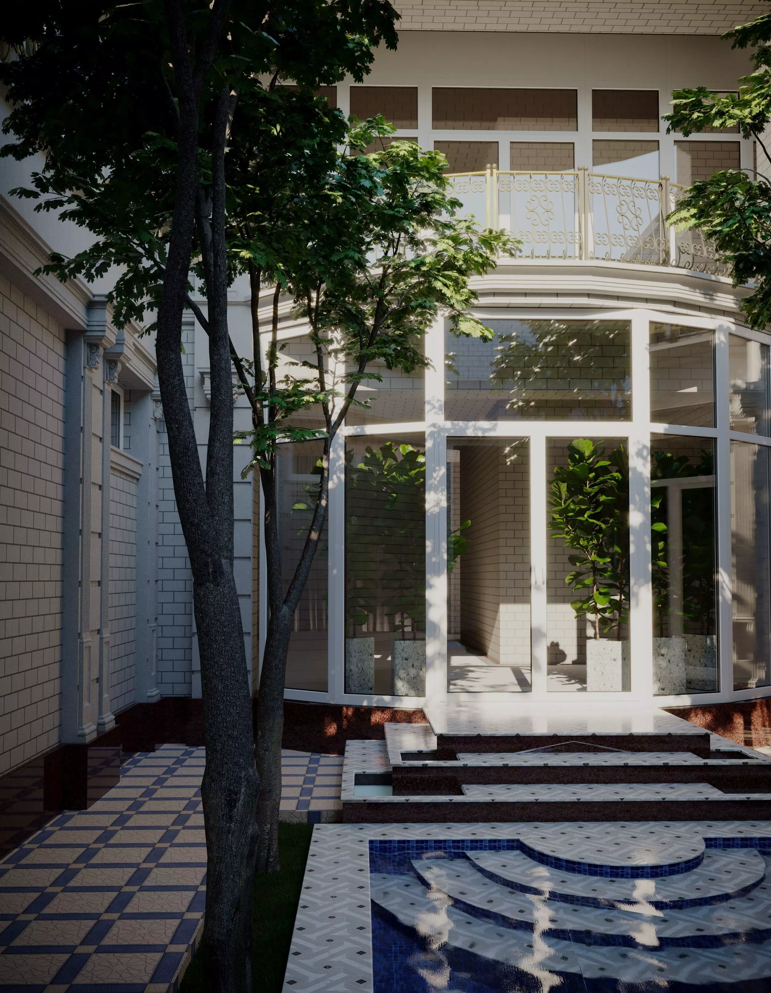 Exterior House Low-poly 3D model_0