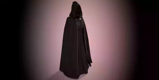 Dark Cloak with Corset 3D model