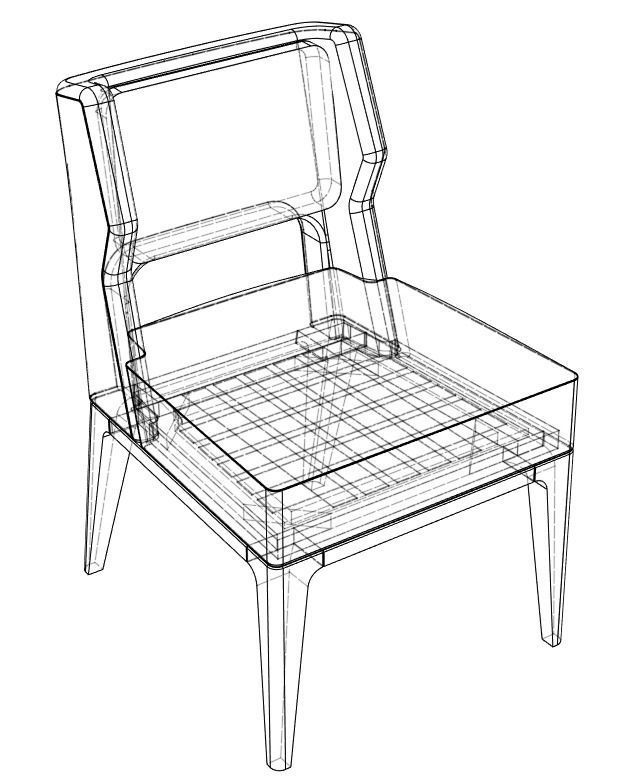 Dining Chair 3D model_9