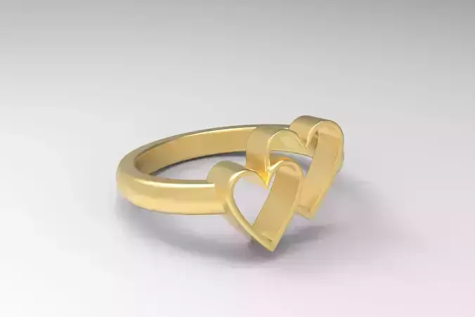 Yutika Hearts Gold Ring