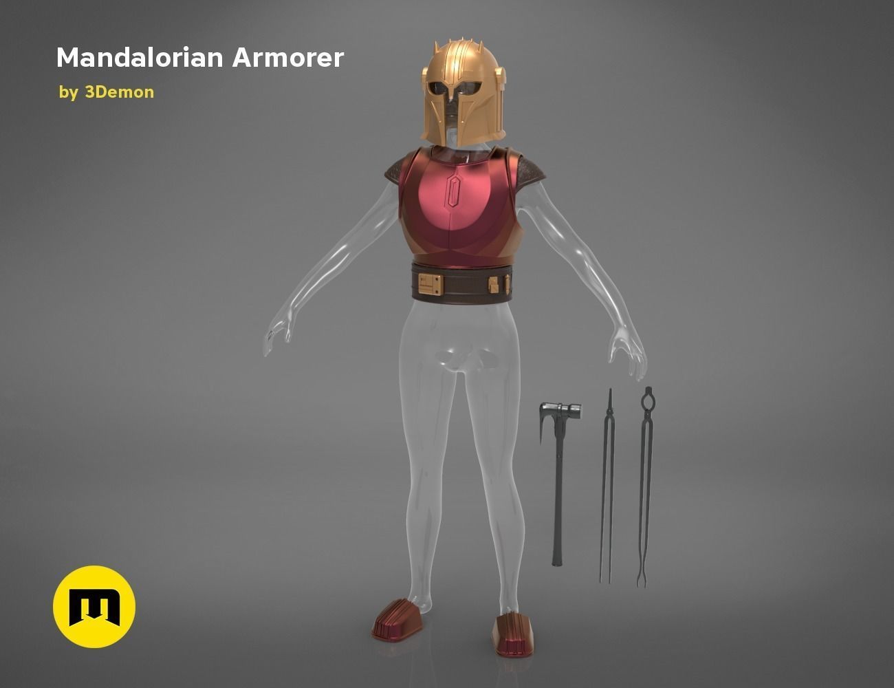 Mandalorian Armorer - Armor and tools 3D print model_5