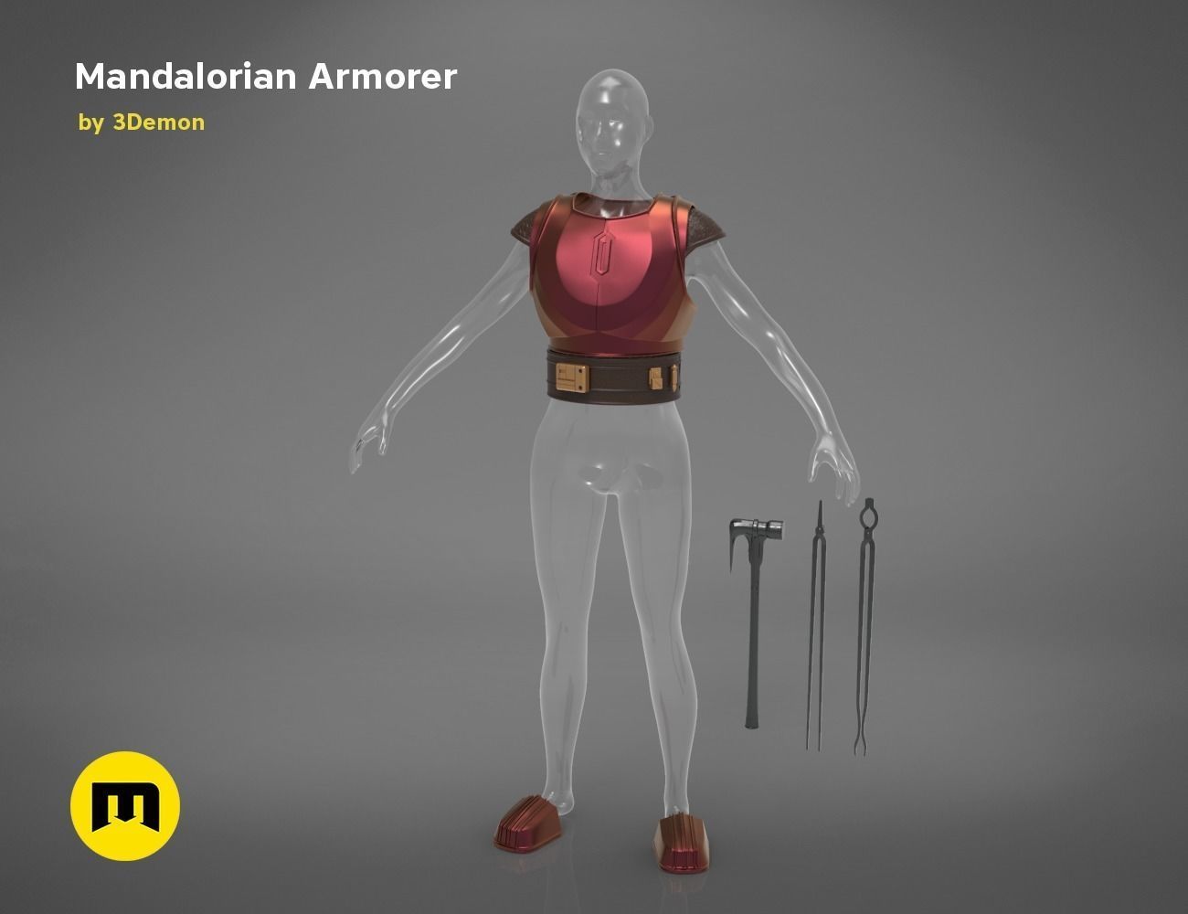 Mandalorian Armorer - Armor and tools 3D print model_4