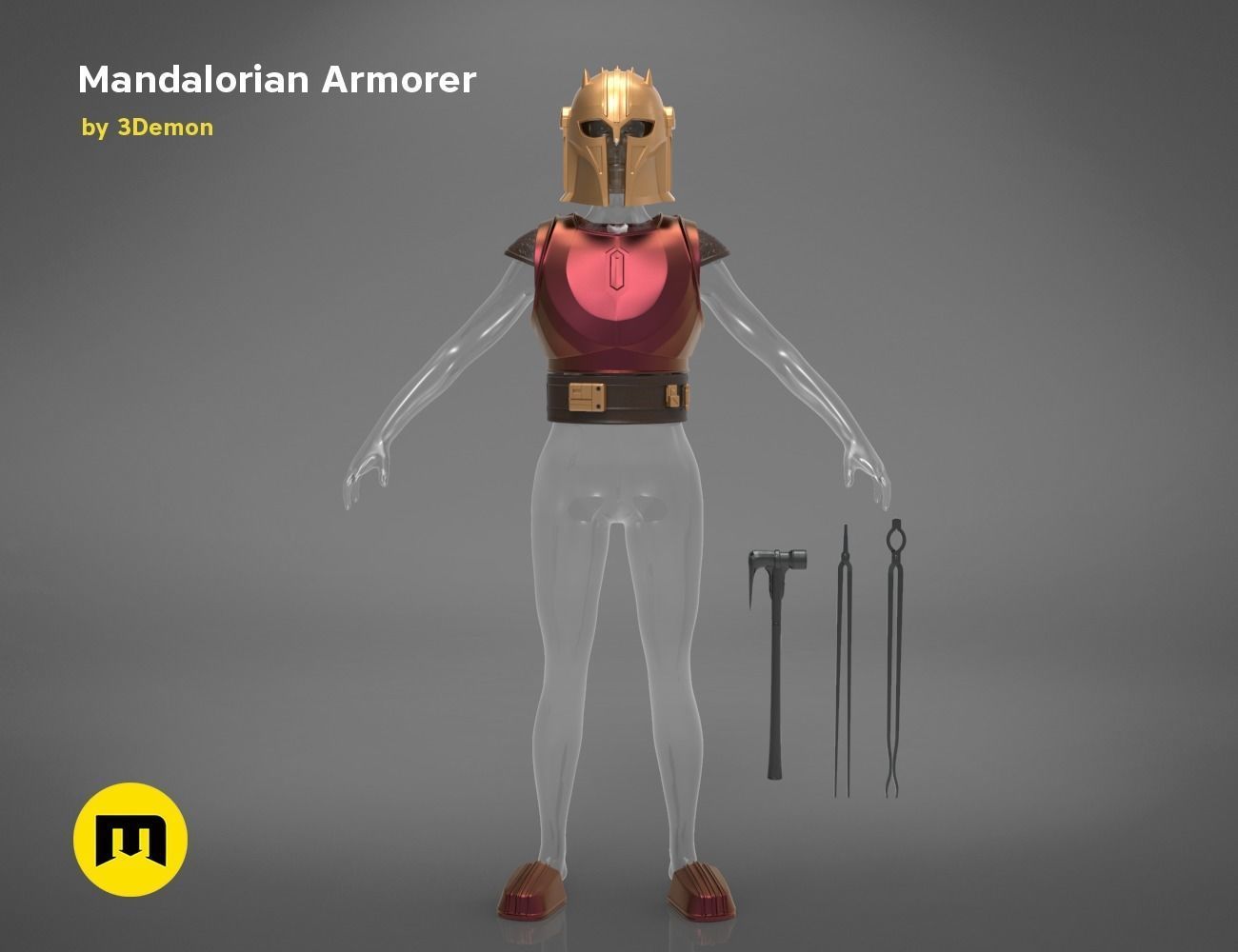 Mandalorian Armorer - Armor and tools 3D print model_8