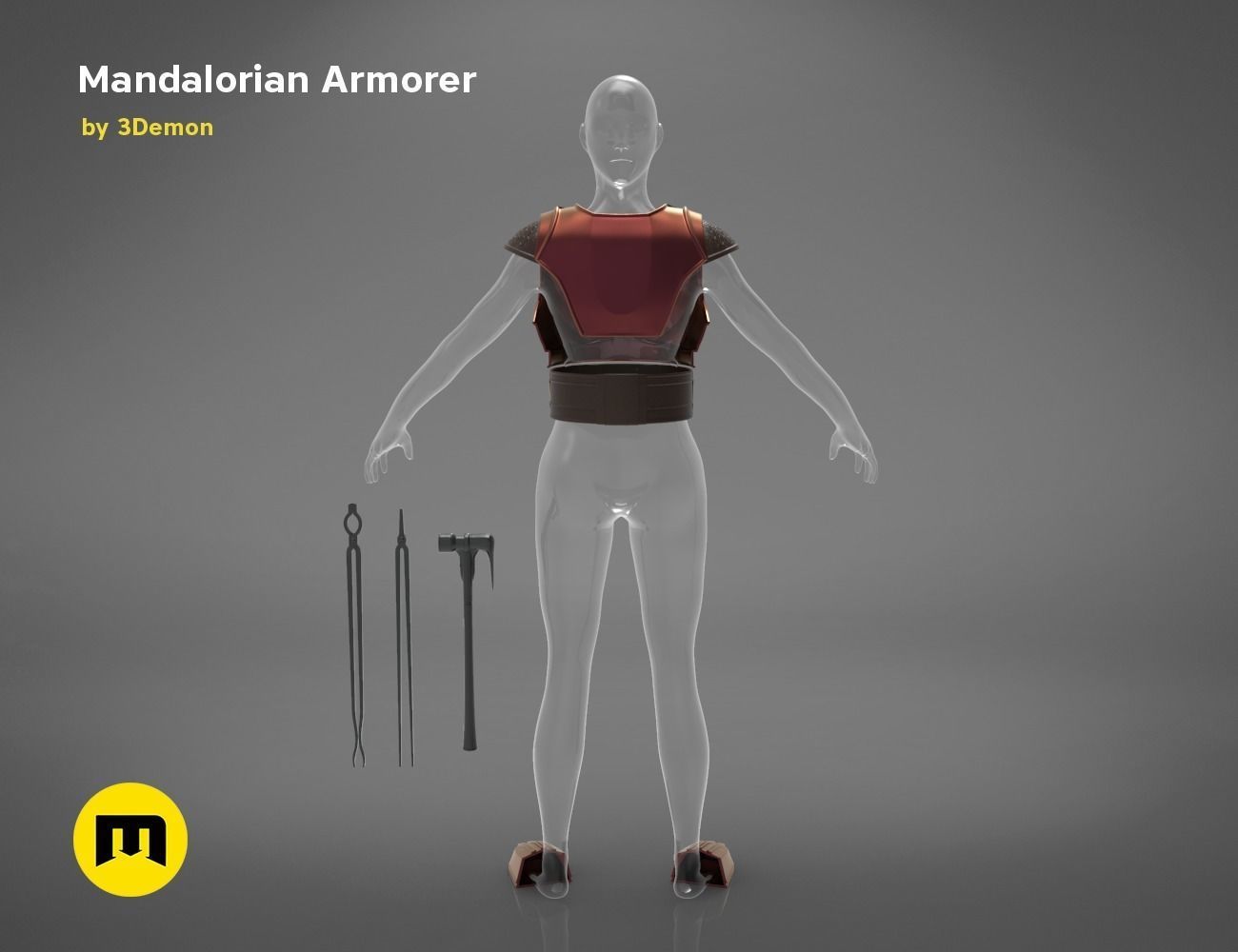 Mandalorian Armorer - Armor and tools 3D print model_9