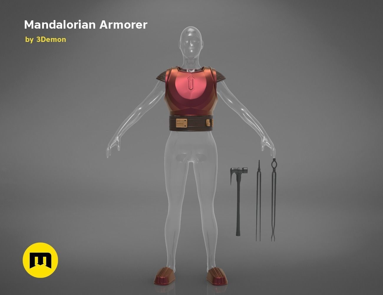 Mandalorian Armorer - Armor and tools 3D print model_7