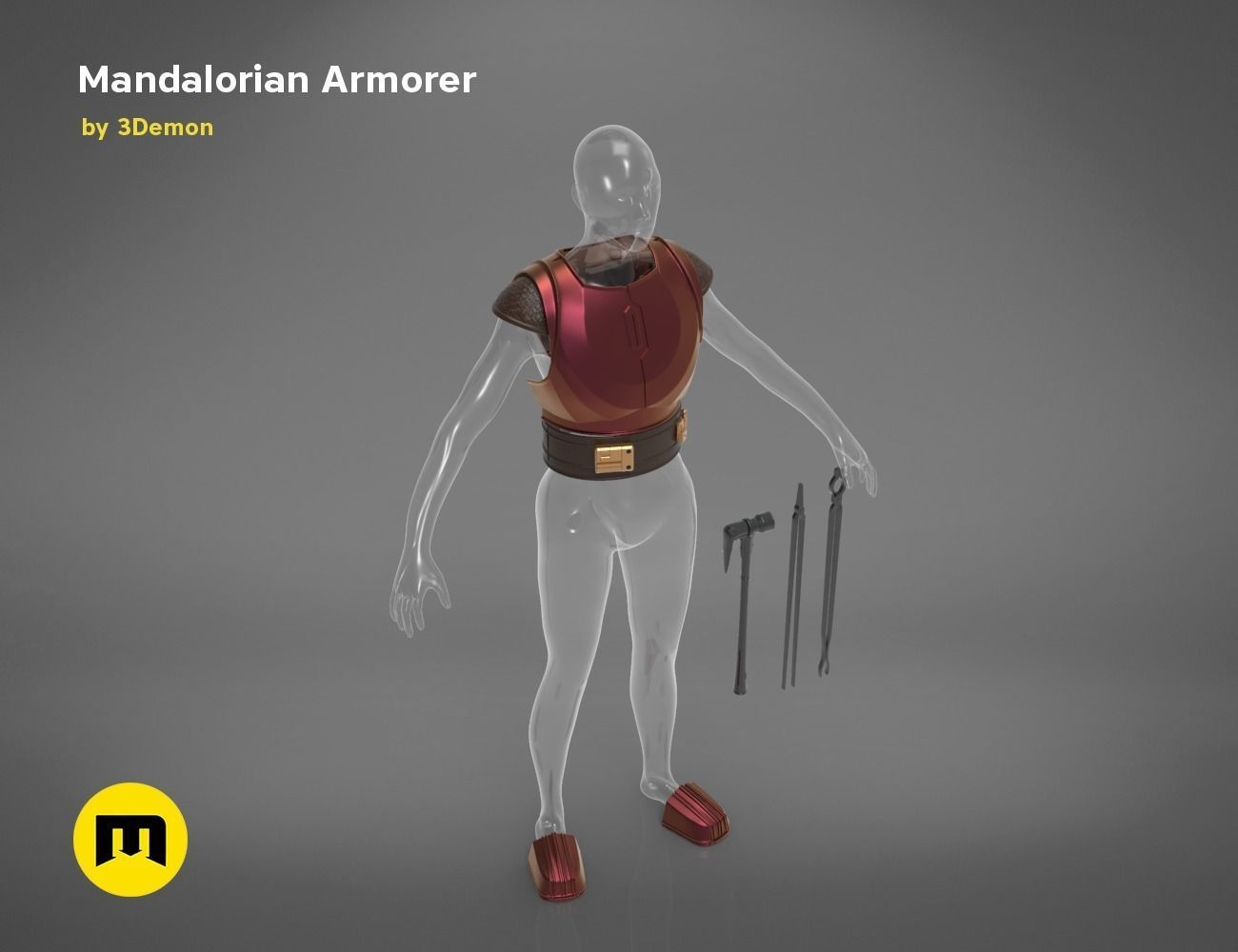 Mandalorian Armorer - Armor and tools 3D print model_6