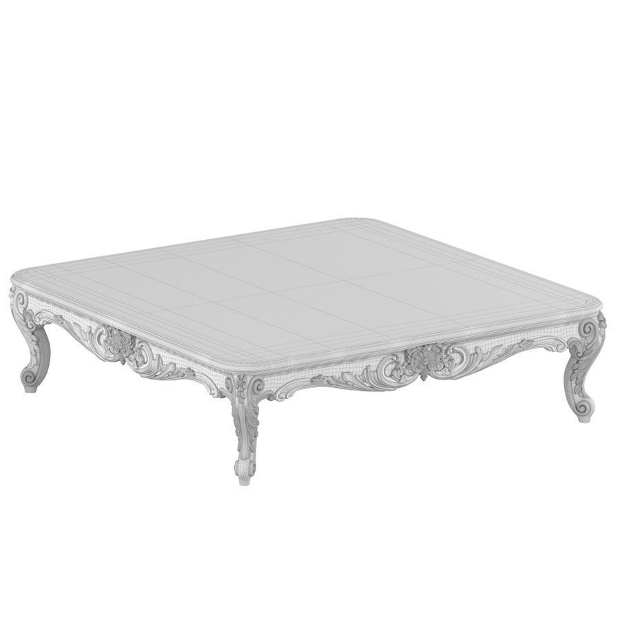 Large Classic Coffee Table  3D model_3
