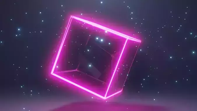 Glowing Cube with another Cube inside  3D model