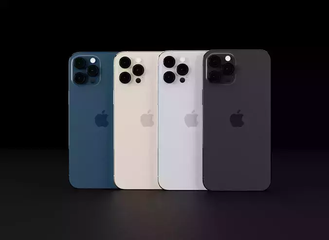 iPhone 13 Pro Max Smaller Notch Concept Low-poly 3D model
