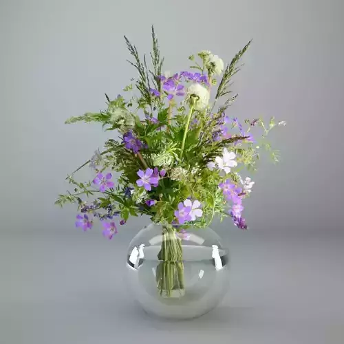 Wildflowers in glass vase