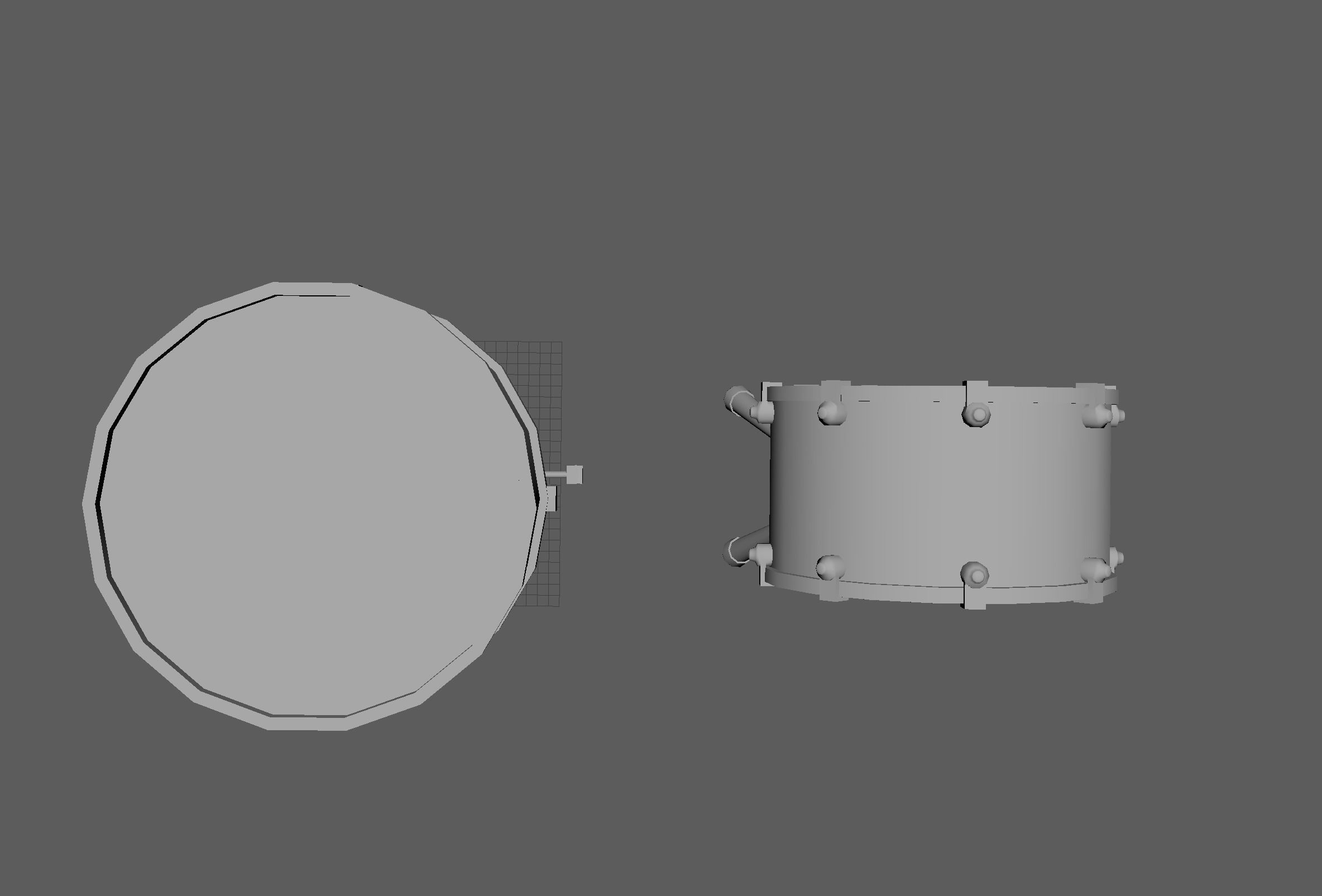Drums drum Low-poly 3D model_4