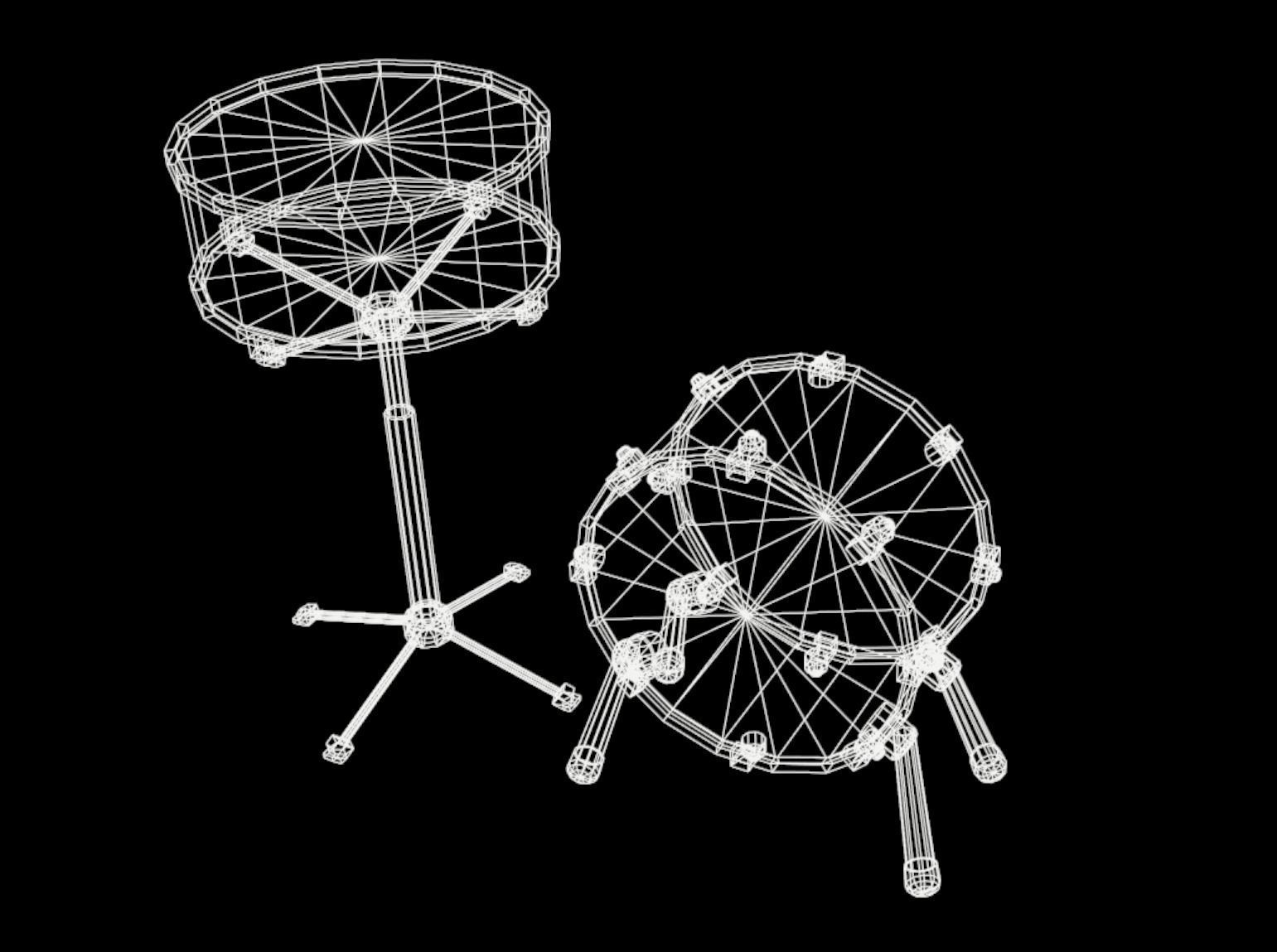 Drums drum Low-poly 3D model_5