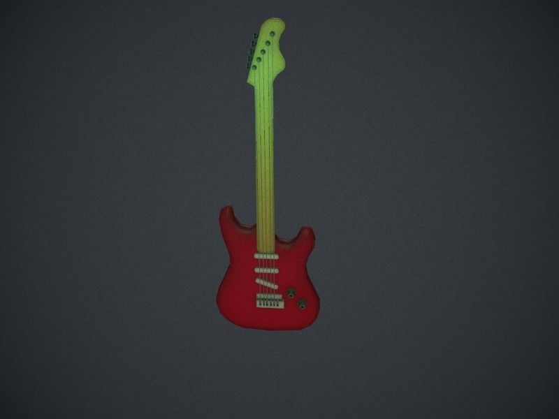 Bass guitar Low-poly 3D model_7