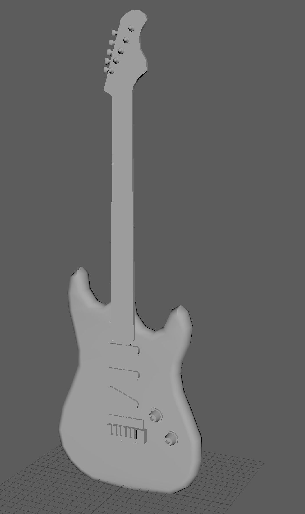 Bass guitar Low-poly 3D model_3