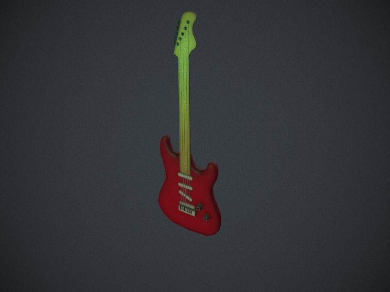 Bass guitar Low-poly 3D model_8