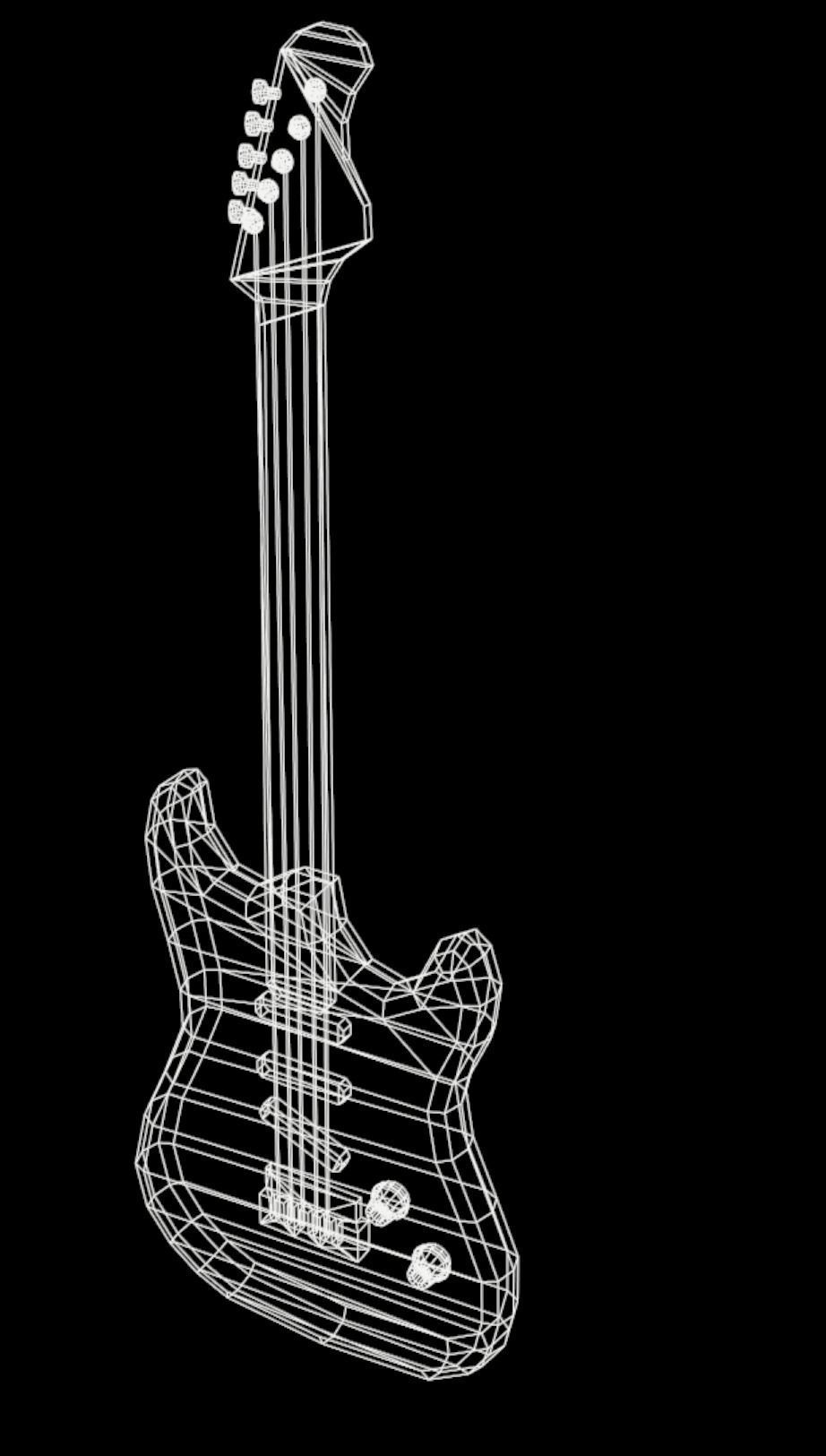 Bass guitar Low-poly 3D model_6