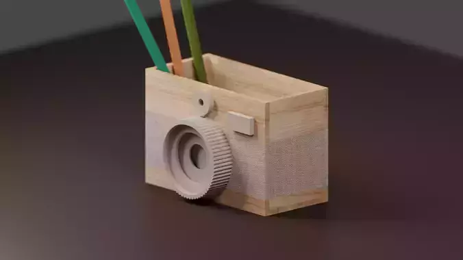 Cardboard Camera Penholder
