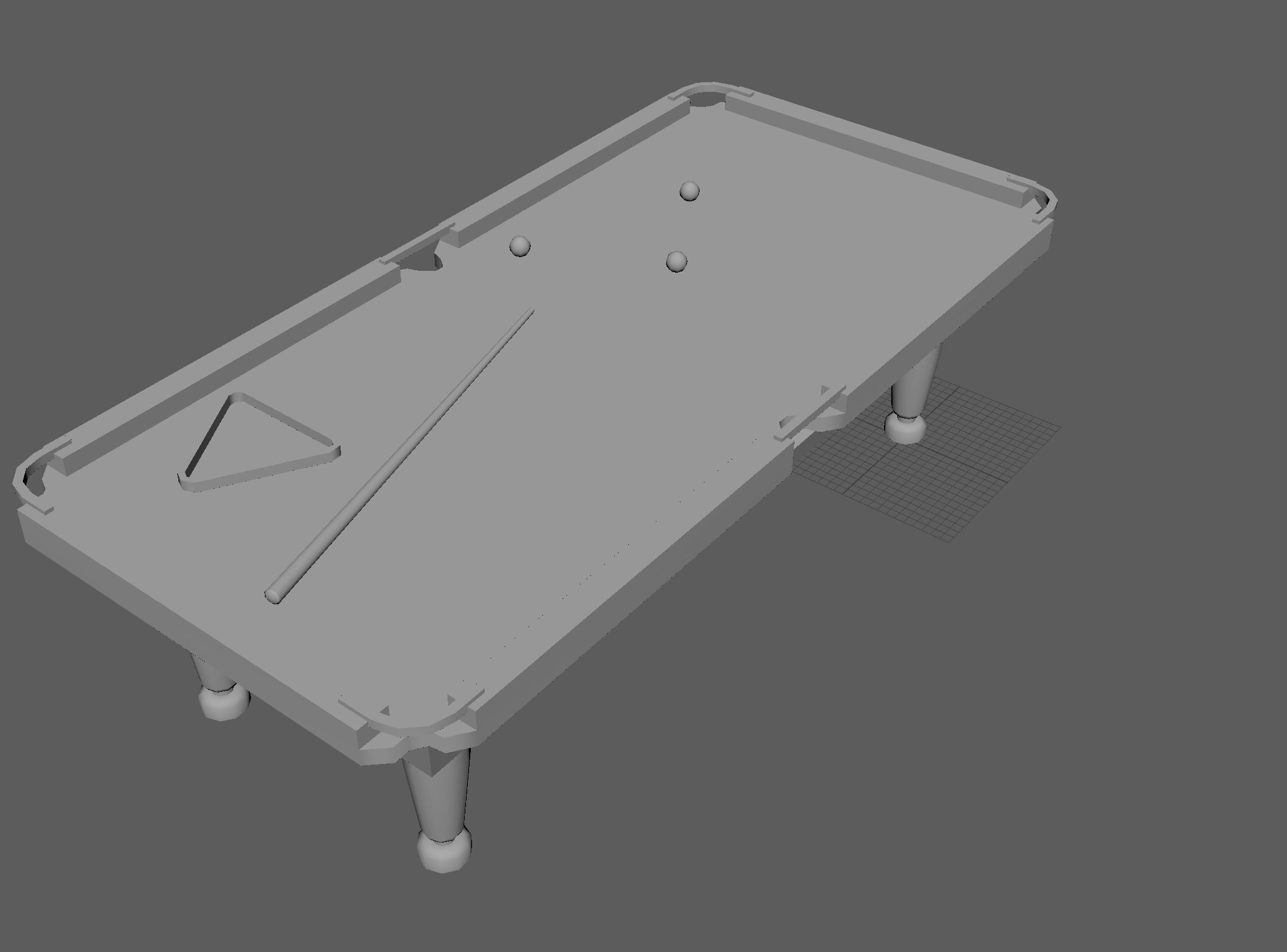 Pool table Low-poly 3D model_3