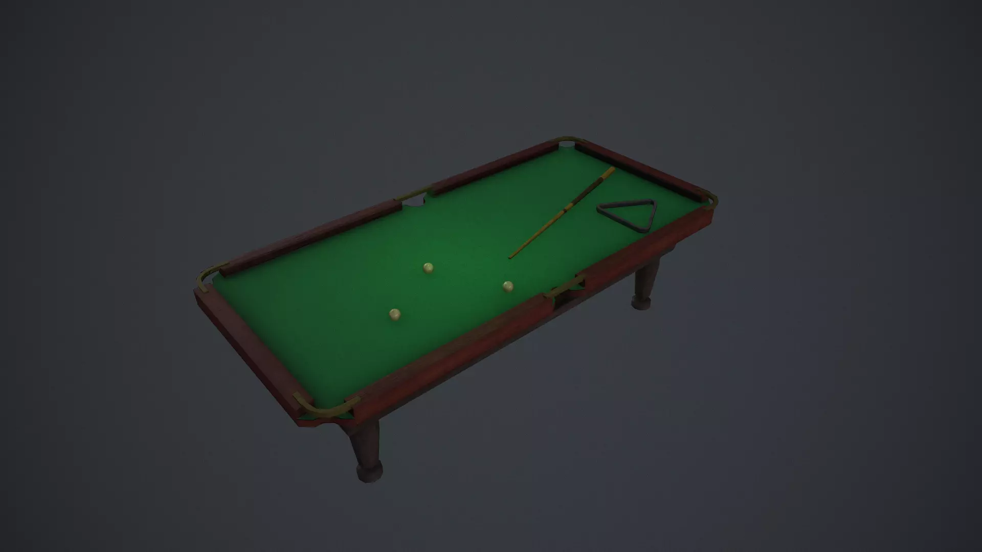 Pool table Low-poly 3D model_0