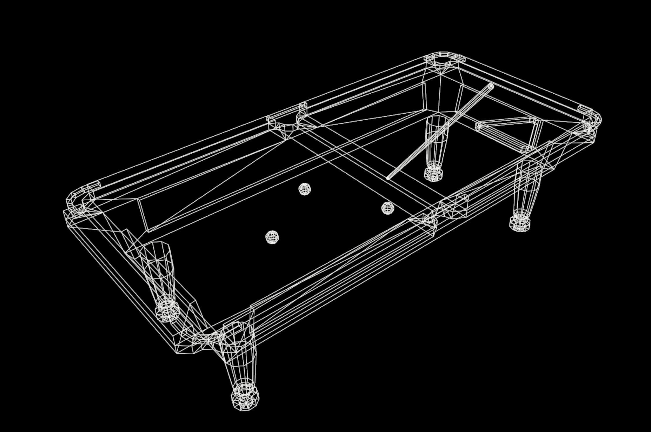 Pool table Low-poly 3D model_4