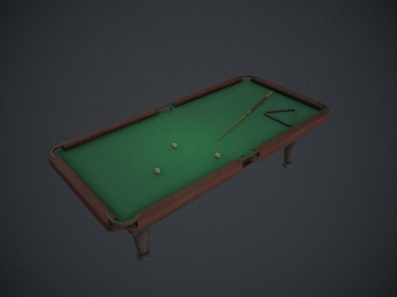 Pool table Low-poly 3D model_5