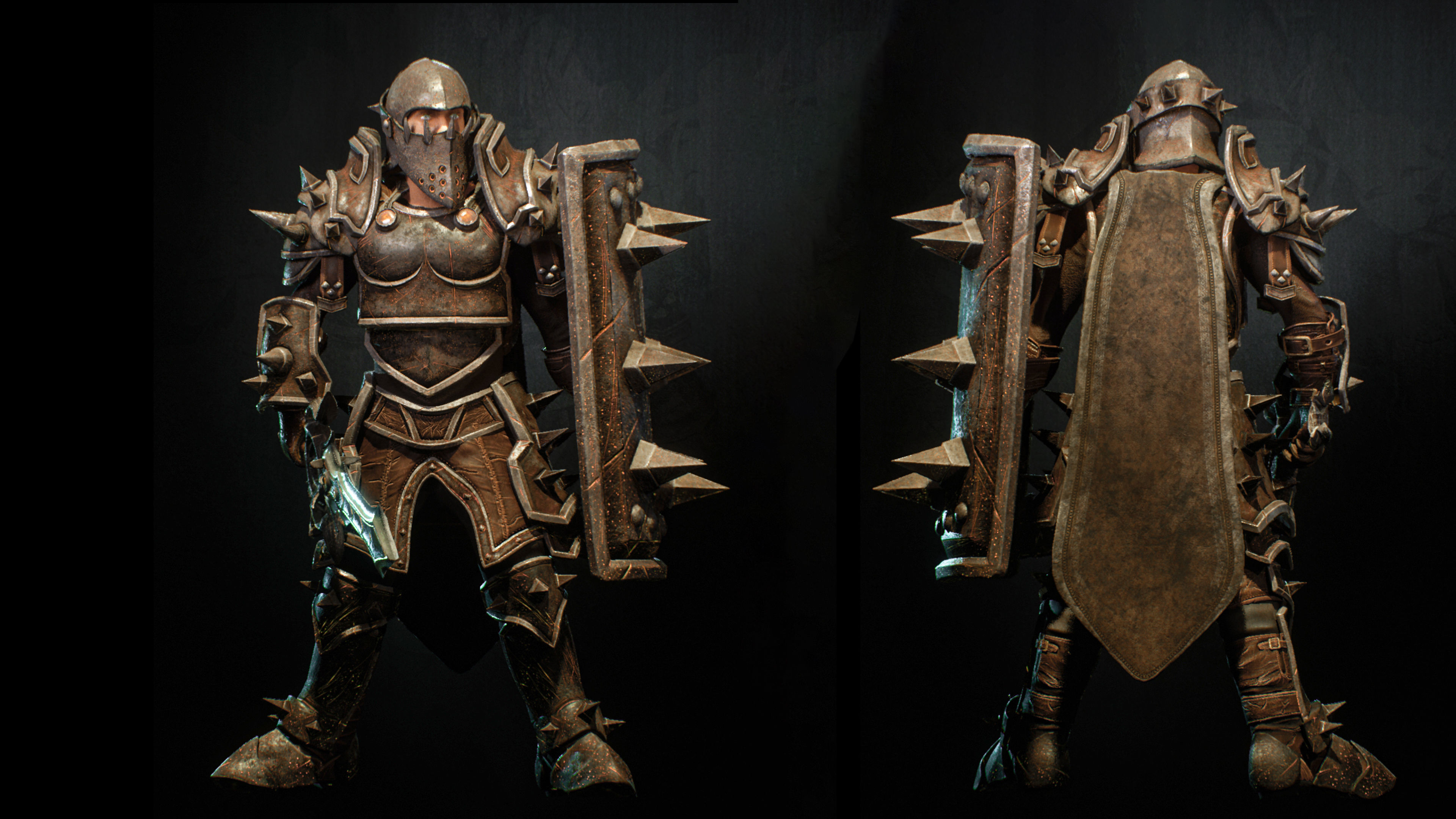 Warrior Low-poly 3D model_3