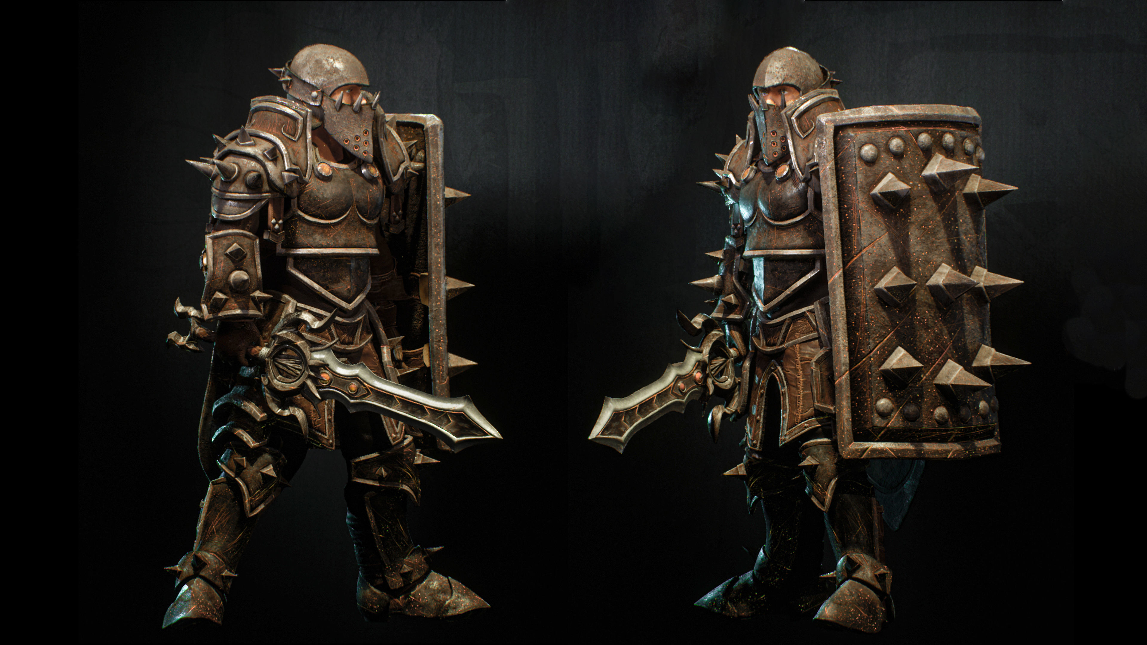 Warrior Low-poly 3D model_4