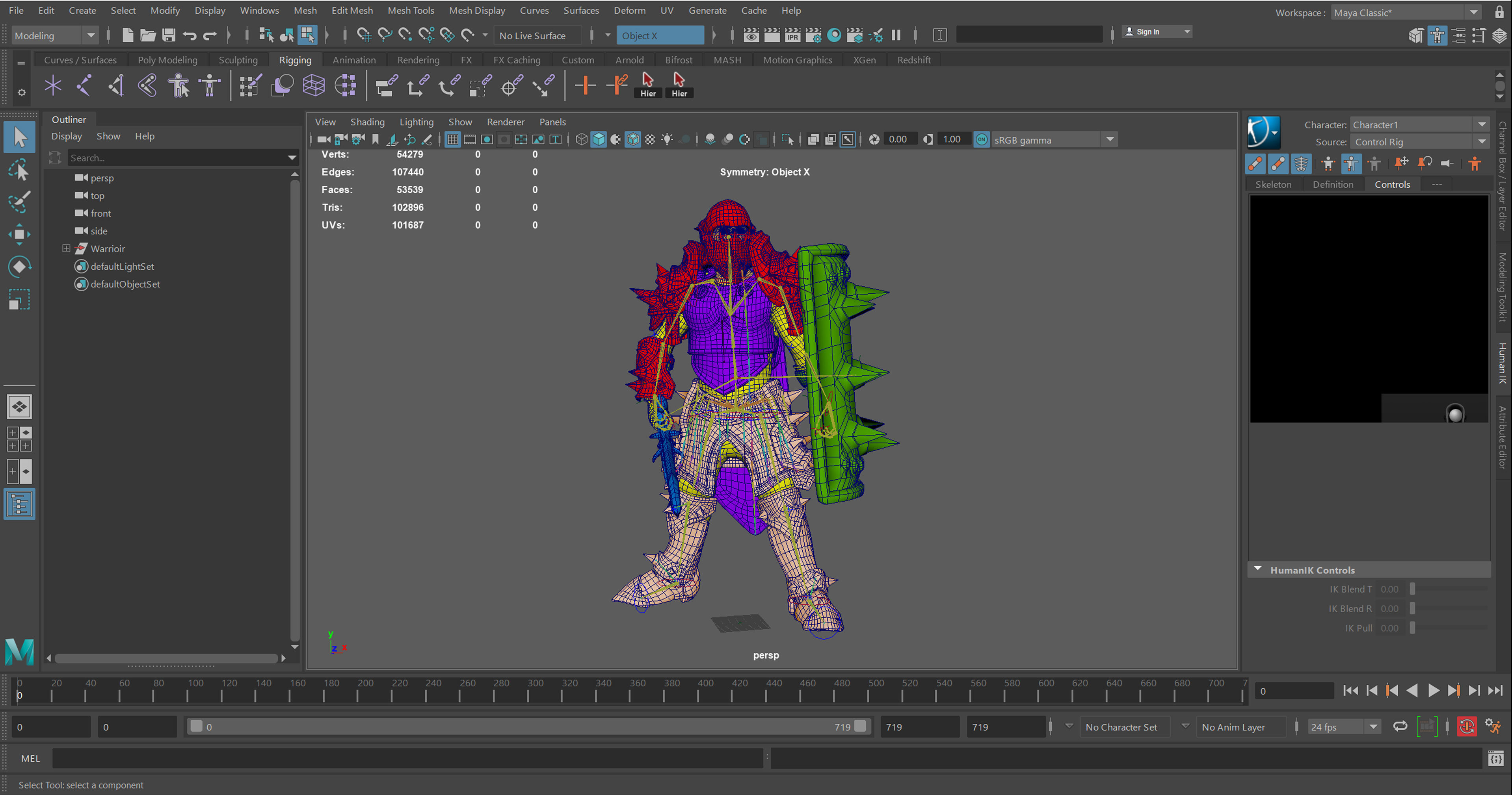 Warrior Low-poly 3D model_12