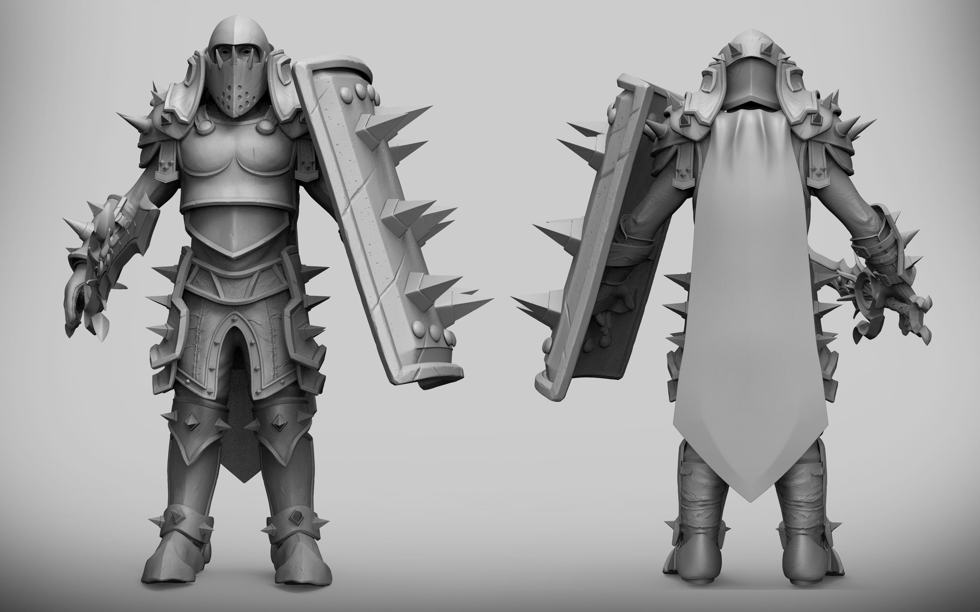 Warrior Low-poly 3D model_11