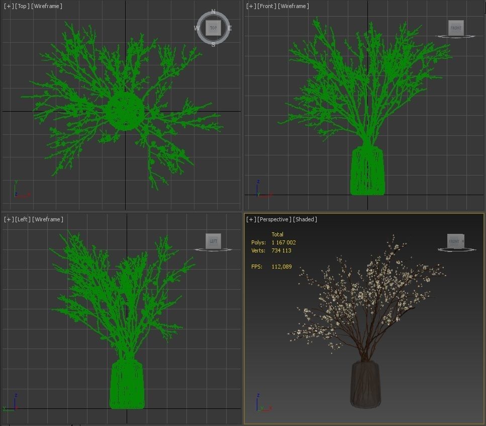 Branches in a vase 015 3D model_11