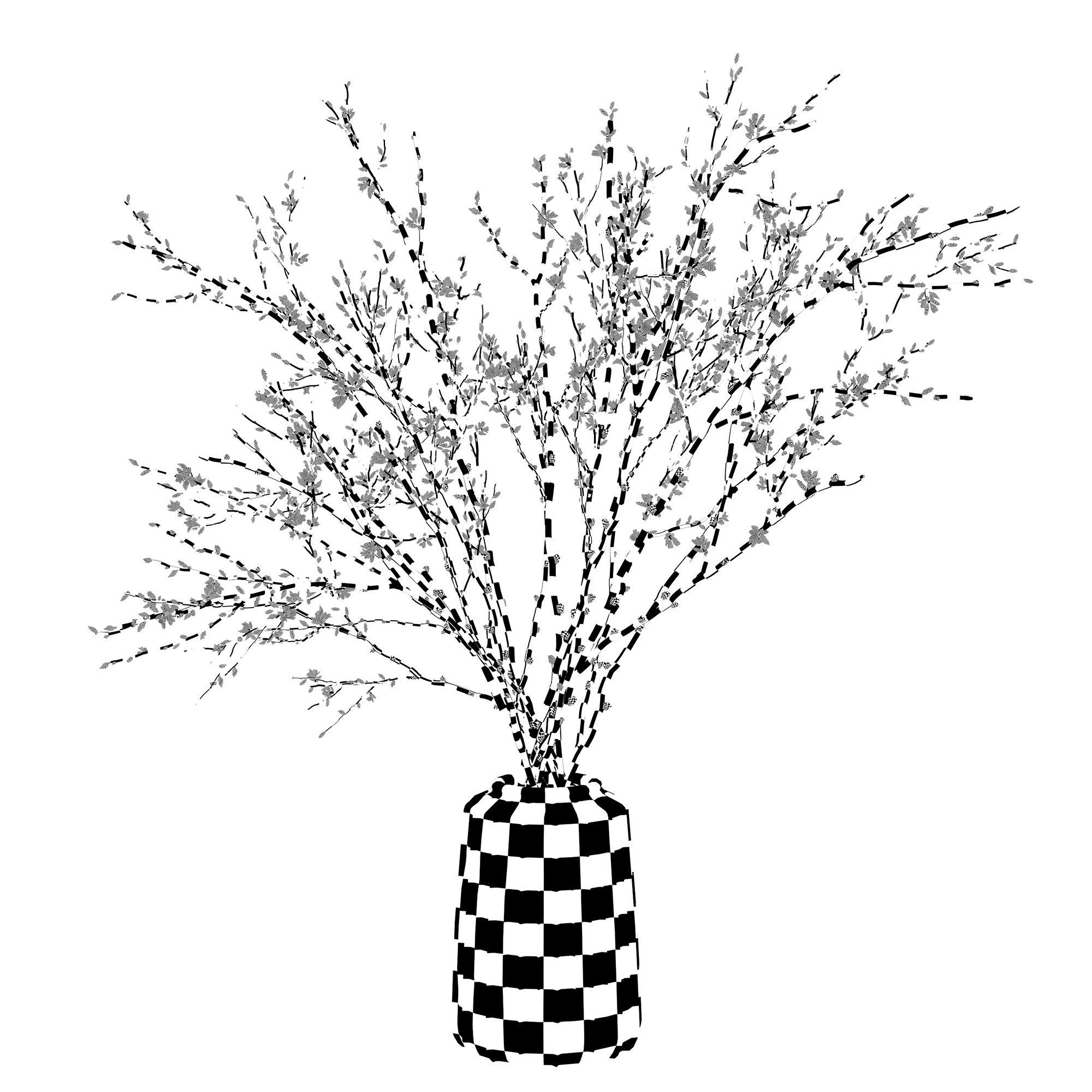 Branches in a vase 015 3D model_8