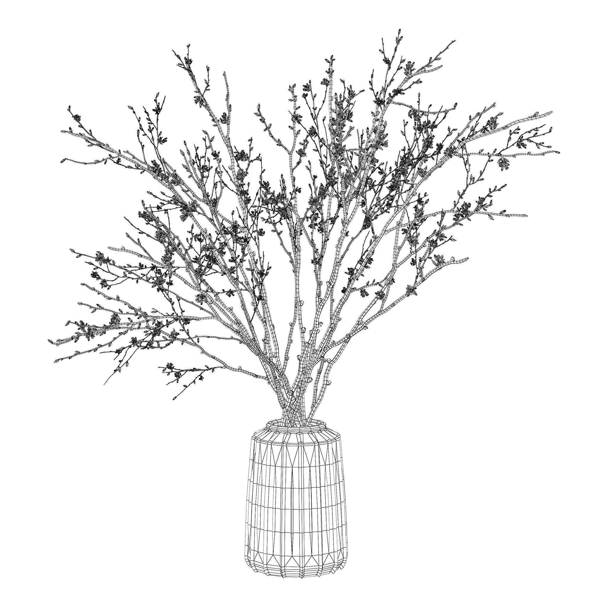 Branches in a vase 015 3D model_7