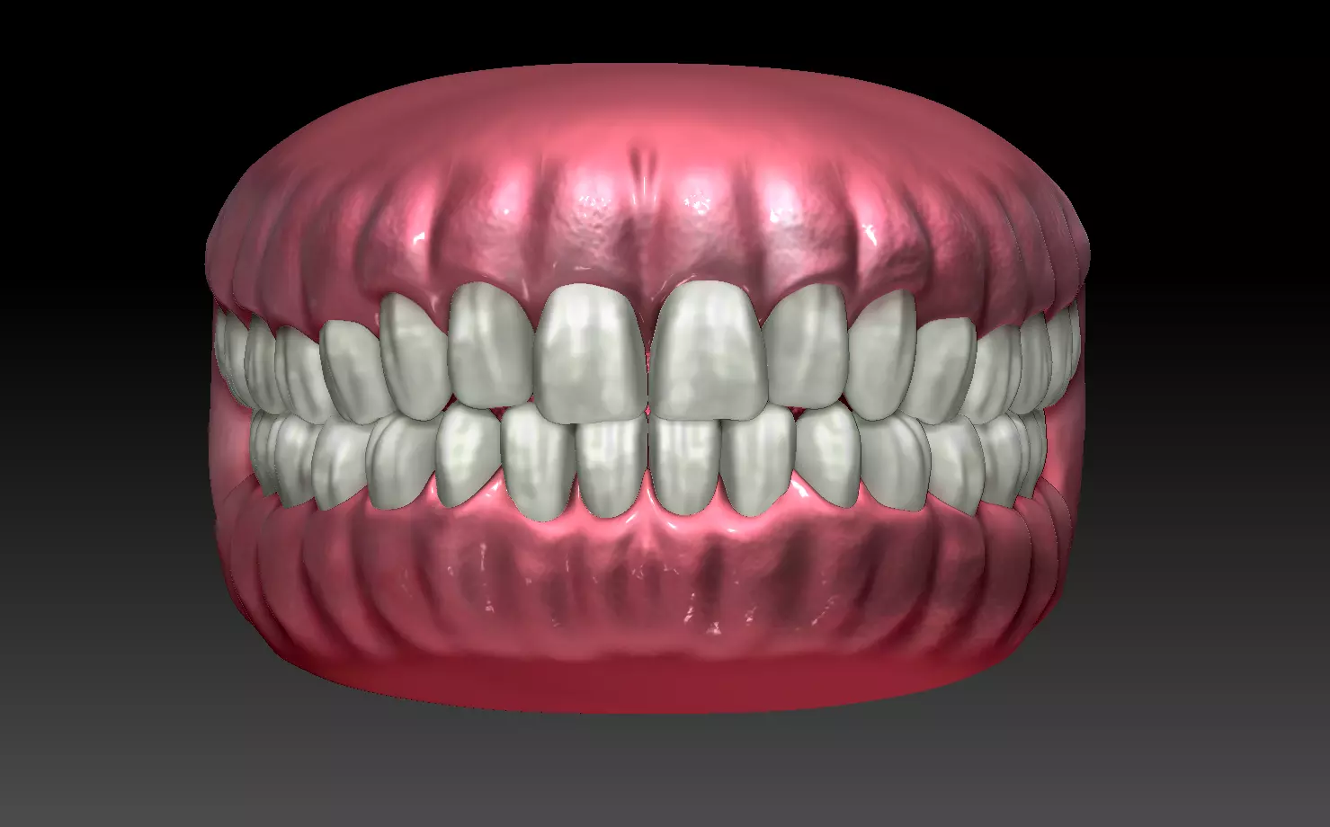 Game ready human mouth Low-poly 3D model