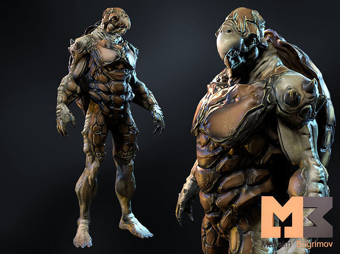 Monster Underwater 02 Low-poly 3D model
