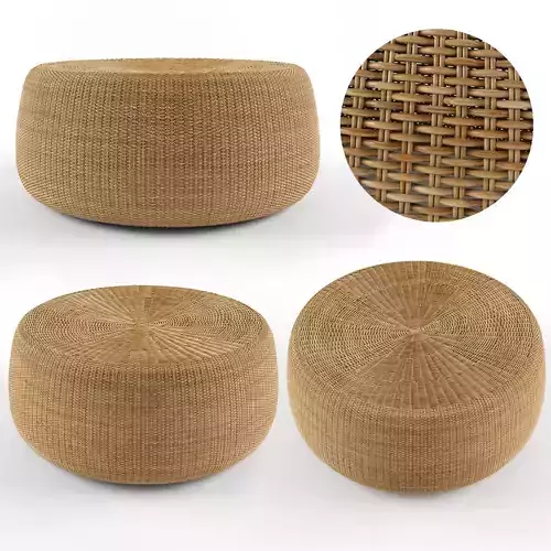 Low table with ottoman