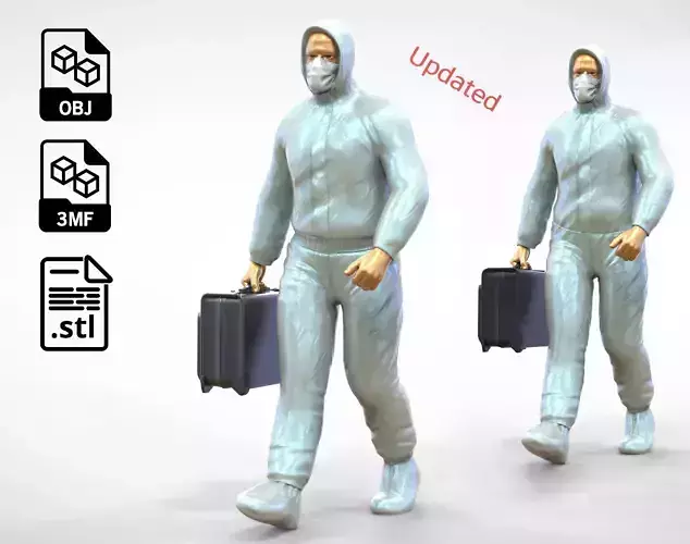 N2 CSI people walking with scene investigation kit case 3D print model