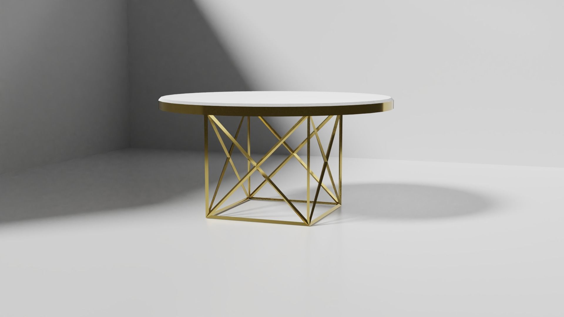 Glass table Low-poly 3D model_3