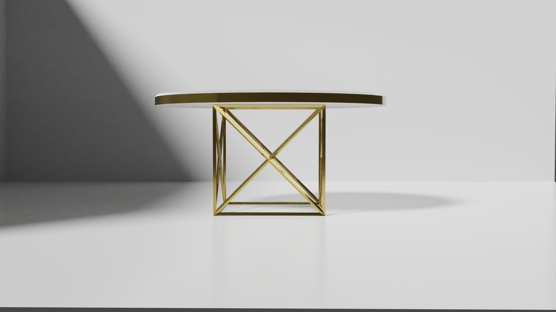 Glass table Low-poly 3D model_4